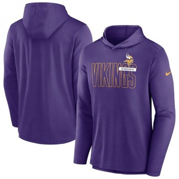 Men's Minnesota Vikings Purple Lightweight Performance Hoodie Long Sleeve T-Shirt Men's Minnesota Vikings Purple Lightweight Performance Hoodie Long Sleeve T-Shirt
