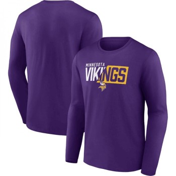 Men's Minnesota Vikings Purple One Two Long Sleeve T-Shirt Men's Minnesota Vikings Purple One Two Long Sleeve T-Shirt