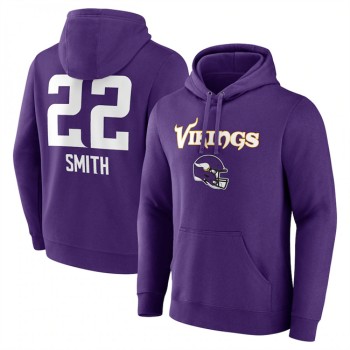 Men's Minnesota Vikings #22 Harrison Smith Purple Team Wordmark Player Name & Number Pullover Hoodie Men's Minnesota Vikings #22 Harrison Smith Purple Team Wordmark Player Name & Number Pullover Hoodie