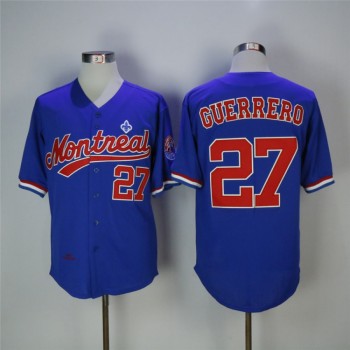 Men's Montreal Expos #27 Vladimir Guerrero Blue Cooperstown Collection Stitched MLB Jersey Men's Montreal Expos #27 Vladimir Guerrero Blue Cooperstown Collection Stitched MLB Jersey