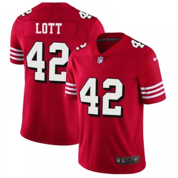 Men's NFL San Francisco 49ers #42 Ronnie Lott Red 2018 Rush Vapor Untouchable Limited Stitched NFL Jersey