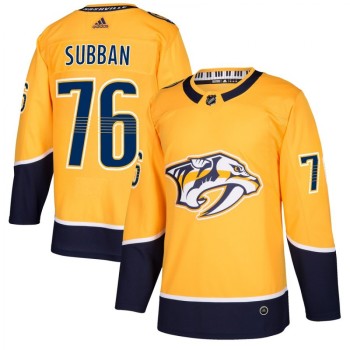 Men's Nashiville Predators #76 P.K Subban Yellow Stitched NHL Jersey