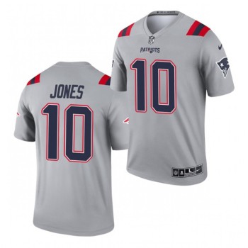 Men's New England Patriots #10 Mac Jones 2021 Gray Inverted Legend Stitched Jersey Men's New England Patriots #10 Mac Jones 2021 Gray Inverted Legend Stitched Jersey