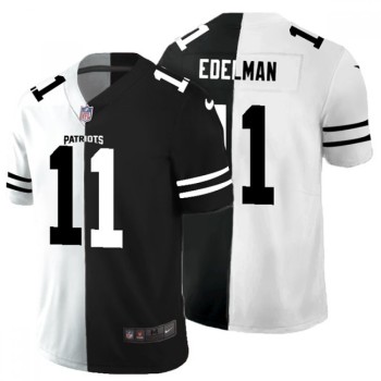 Men's New England Patriots #11 Julian Edelman Black & White Split Limited Stitched Jersey Men's New England Patriots #11 Julian Edelman Black & White Split Limited Stitched Jersey