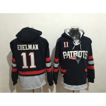 Men's New England Patriots #11 Julian Edelman Blue All Stitched NFL Hoodie Sweatshirt Men's New England Patriots #11 Julian Edelman Blue All Stitched NFL Hoodie Sweatshirt