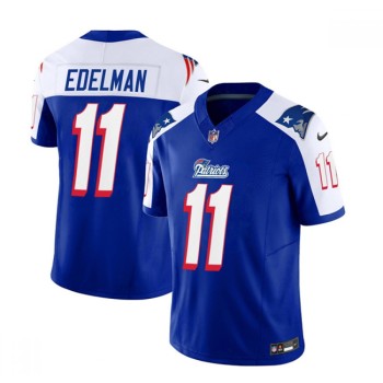 Men's New England Patriots #11 Julian Edelman Blue/White 2023 F.U.S.E. Vapor Limited Stitched Football Jersey Men's New England Patriots #11 Julian Edelman Blue/White 2023 F.U.S.E. Vapor Limited Stitched Football Jersey