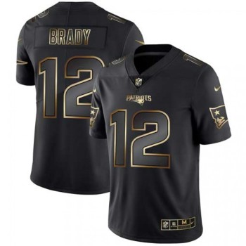 Men's New England Patriots #12 Tom Brady 2019 Black Gold Edition Stitched NFL Jersey Men's New England Patriots #12 Tom Brady 2019 Black Gold Edition Stitched NFL Jersey