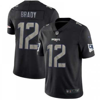 Men's New England Patriots #12 Tom Brady Black 2018 Impact Limited Stitched NFL Jersey Men's New England Patriots #12 Tom Brady Black 2018 Impact Limited Stitched NFL Jersey