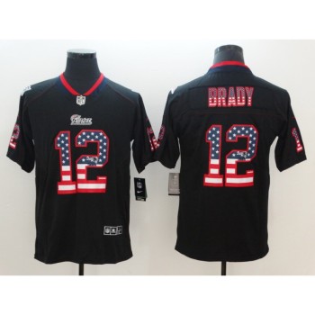 Men's New England Patriots #12 Tom Brady Black 2018 USA Flag Color Rush Limited Fashion NFL Stitched Jersey Men's New England Patriots #12 Tom Brady Black 2018 USA Flag Color Rush Limited Fashion NFL Stitched Jersey