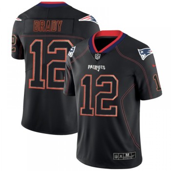 Men's New England Patriots #12 Tom Brady NFL 2018 Lights Out Black Color Rush Limited Jersey Men's New England Patriots #12 Tom Brady NFL 2018 Lights Out Black Color Rush Limited Jersey