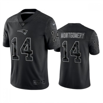 Men's New England Patriots #14 Ty Montgomery Black Reflective Limited Stitched Football Jersey Men's New England Patriots #14 Ty Montgomery Black Reflective Limited Stitched Football Jersey