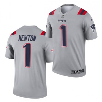 Men's New England Patriots #1 Cam Newton 2021 Gray Inverted Legend Stitched Jersey Men's New England Patriots #1 Cam Newton 2021 Gray Inverted Legend Stitched Jersey