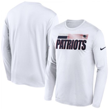 Men's New England Patriots 2020 White Sideline Impact Legend Performance Long Sleeve T-Shirt Men's New England Patriots 2020 White Sideline Impact Legend Performance Long Sleeve T-Shirt
