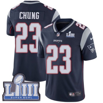Men's New England Patriots #23 Patrick Chung Navy Blue Super Bowl LIII Vapor Untouchable Limited Stitched NFL Jersey Men's New England Patriots #23 Patrick Chung Navy Blue Super Bowl LIII Vapor Untouchable Limited Stitched NFL Jersey