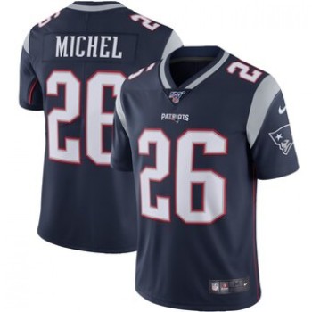 Men's New England Patriots #26 Sony Michel Navy 2019 100th Season Vapor Untouchable Limited Stitched NFL Jersey Men's New England Patriots #26 Sony Michel Navy 2019 100th Season Vapor Untouchable Limited Stitched NFL Jersey
