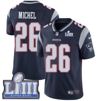 Men's New England Patriots #26 Sony Michel Navy Blue Super Bowl LIII Vapor Untouchable Limited Stitched NFL Jersey Men's New England Patriots #26 Sony Michel Navy Blue Super Bowl LIII Vapor Untouchable Limited Stitched NFL Jersey