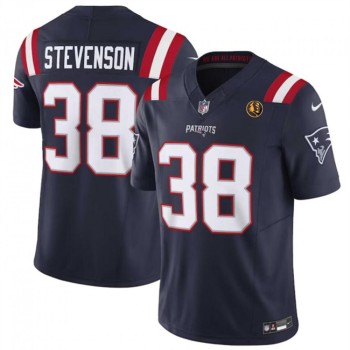 Men's New England Patriots #38 Rhamondre Stevenson Navy 2023 F.U.S.E. With John Madden Patch Vapor Limited Stitched Football Jersey Men's New England Patriots #38 Rhamondre Stevenson Navy 2023 F.U.S.E. With John Madden Patch Vapor Limited Stitched Football Jersey
