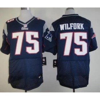 Men's New England Patriots #75 Vince Wilfork Navy Elite Stitched Jersey Men's New England Patriots #75 Vince Wilfork Navy Elite Stitched Jersey