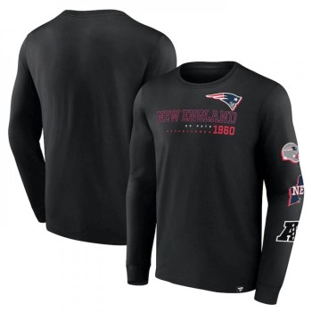 Men's New England Patriots Black High Whip Pitcher Long Sleeve T-Shirt Men's New England Patriots Black High Whip Pitcher Long Sleeve T-Shirt