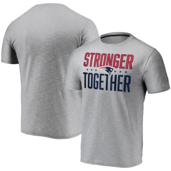 Men's New England Patriots Grey Charcoal Stronger Together T-Shirt Men's New England Patriots Grey Charcoal Stronger Together T-Shirt