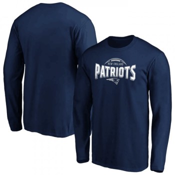 Men's New England Patriots Navy Clamp Down Long Sleeve T-Shirt Men's New England Patriots Navy Clamp Down Long Sleeve T-Shirt