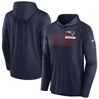 Men's New England Patriots Navy Lightweight Performance Hoodie Long Sleeve T-Shirt Men's New England Patriots Navy Lightweight Performance Hoodie Long Sleeve T-Shirt