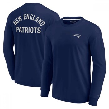 Men's New England Patriots Navy Signature Unisex Super Soft Long Sleeve T-Shirt Men's New England Patriots Navy Signature Unisex Super Soft Long Sleeve T-Shirt