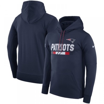 Men's New England Patriots Navy Sideline Team Name Performance Pullover Hoodie Men's New England Patriots Navy Sideline Team Name Performance Pullover Hoodie