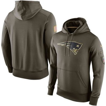 Men's New England Patriots Olive Salute To Service KO Performance Hoodie Men's New England Patriots Olive Salute To Service KO Performance Hoodie