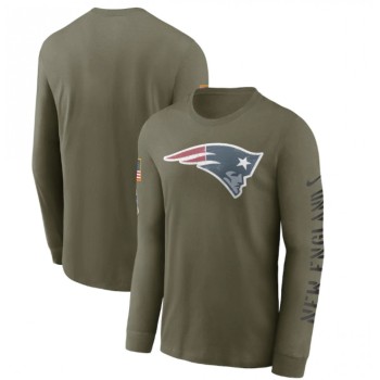 Men's New England Patriots Olive 2022 Salute to Service Long Sleeve T-Shirt Men's New England Patriots Olive 2022 Salute to Service Long Sleeve T-Shirt