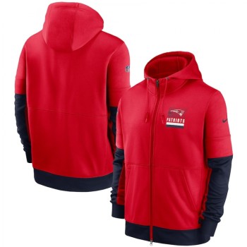 Men's New England Patriots Red Sideline Impact Lockup Performance Full-Zip Hoodie Men's New England Patriots Red Sideline Impact Lockup Performance Full-Zip Hoodie