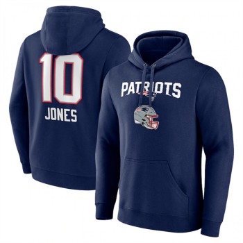 Men's New England Patriots #10 Mac Jones Navy Team Wordmark Player Name & Number Pullover Hoodie Men's New England Patriots #10 Mac Jones Navy Team Wordmark Player Name & Number Pullover Hoodie