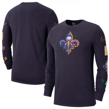 Men's New Orleans Pelicans Navy 2022/23 City Edition Essential Expressive Long Sleeve T-Shirt Men's New Orleans Pelicans Navy 2022/23 City Edition Essential Expressive Long Sleeve T-Shirt