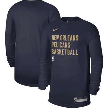 Men's New Orleans Pelicans Navy 2023/24 Legend On-Court Practice Long Sleeve T-Shirt Men's New Orleans Pelicans Navy 2023/24 Legend On-Court Practice Long Sleeve T-Shirt