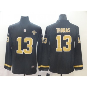 Men's New Orleans Saints #13 Michael Thomas Black Therma Long Sleeve Stitched NFL Jersey Men's New Orleans Saints #13 Michael Thomas Black Therma Long Sleeve Stitched NFL Jersey