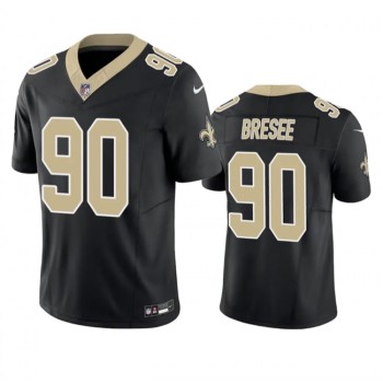 Men's New Orleans Saints #90 Bryan Bresee Black 2023 F.U.S.E. Vapor Untouchable Limited Stitched Jersey