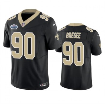 Men's New Orleans Saints #90 Bryan Bresee Black 2023 F.U.S.E. With Prem1ere Patch Vapor Untouchable Limited Stitched Football Jersey