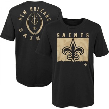 Men's New Orleans Saints Black Preschool Liquid Camo Logo T-Shirt Men's New Orleans Saints Black Preschool Liquid Camo Logo T-Shirt