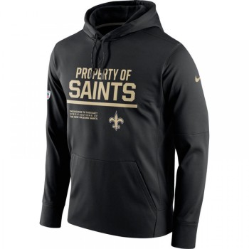 Men's New Orleans Saints Black Circuit Property Of Performance Pullover Hoodie