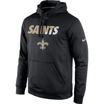 Men's New Orleans Saints Black Kick Off Staff Performance Pullover Hoodie
