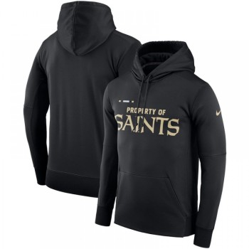 Men's New Orleans Saints Black Sideline Property Of Performance Pullover Hoodie