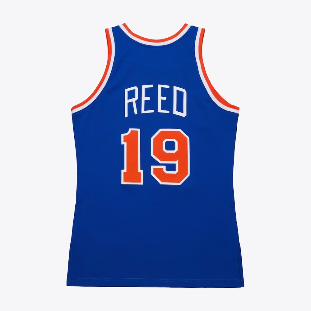 Men's New Yok Knicks #19 Willis Reed 1972-73 Blue Throwback Stitched Jersey