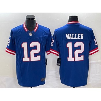 Men's New York Giants #12 Darren Waller Blue Classic 2023 F.U.S.E. Vapor Untouchable Limited Stitched Jersey