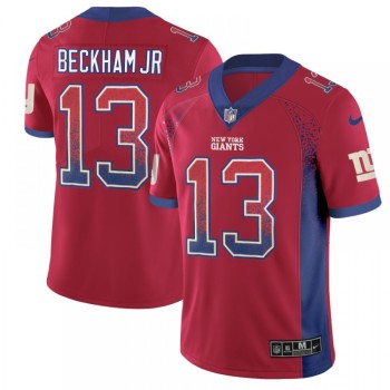 Men's New York Giants #13 Odell Beckham Jr. Red 2018 Drift Fashion Color Rush Limited Stitched NFL Jersey Men's New York Giants #13 Odell Beckham Jr. Red 2018 Drift Fashion Color Rush Limited Stitched NFL Jersey