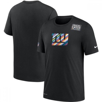 Men's New York Giants 2020 Black Sideline Crucial Catch Performance T-Shirt