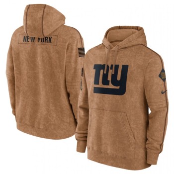 Men's New York Giants 2023 Brown Salute to Service Pullover Hoodie Men's New York Giants 2023 Brown Salute to Service Pullover Hoodie