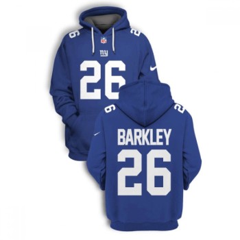 Men's New York Giants #26 Saquon Barkley 2021 Blue Pullover Hoodie Men's New York Giants #26 Saquon Barkley 2021 Blue Pullover Hoodie