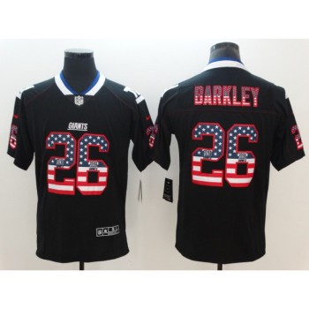 Men's New York Giants #26 Saquon Barkley Black 2018 USA Flag Color Rush Limited Fashion NFL Stitched Jersey Men's New York Giants #26 Saquon Barkley Black 2018 USA Flag Color Rush Limited Fashion NFL Stitched Jersey