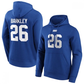 Men's New York Giants #26 Saquon Barkley Blue Hoodie Men's New York Giants #26 Saquon Barkley Blue Hoodie