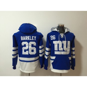 Men's New York Giants #26 Saquon Barkley Royal Blue All Stitched NFL Hoodie Sweatshirt Men's New York Giants #26 Saquon Barkley Royal Blue All Stitched NFL Hoodie Sweatshirt